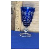Cut to Clear Cobalt Blue Sake Glass 5"