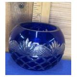 Cut to Clear Cobalt Blue Crystal Vase 2.5"