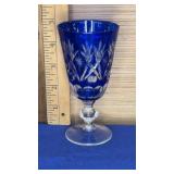 Cut to Clear Cobalt Blue Crystal Glass 4"