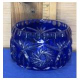 Cut to Clear Cobalt Blue Crystal Bowl 4.25"