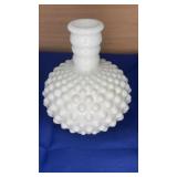 Milk Glass Hobnail Vase 5"
