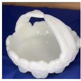 Westmoreland Milk Glass Dogwood Split Handle 4.5