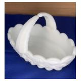 Westmoreland Milk Glass Paneled Grape Split Handle