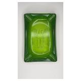 Indiana Glass Green Eagle/Stars Ashtray 4x5.5