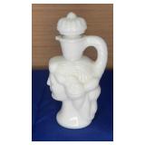 Avon Grecian Milk Glass Decanter 6.5" empty