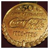 Coca-Cola 50th Anniversary Medallion & Case
