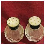 Salt & Pepper Shakers With Sterling Silver Tops