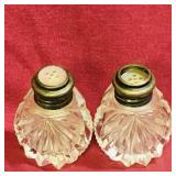 Salt & Pepper Shakers With Sterling Silver Tops