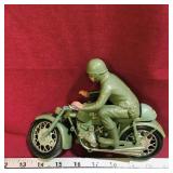 Vintage Toy Military Soldier & Motorcycle