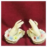 Pair Of Vintage Bisque Ring Holders