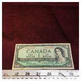 1954 Canada $1 Banknote Paper Money Bill