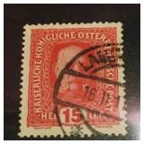 Antique Germany 15 Heller Postage Stamp