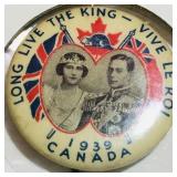 1939 Royal Visit Souvenir Button