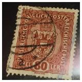 Antique Germany 80 Heller Postage Stamp