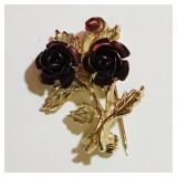 Vintage Ladies Roses Fashion Brooch