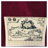 Vintage Art Print Map (12' x 16')