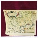 Vintage Art Print Map (12 1/2' x 14 1/4')