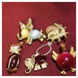 Lot Of 5 Animal Brooches (Vintage)