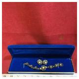 Vintage Coro Bracelet & Earrings Set & Case