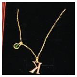 Gold Over Silver 925 'K' Necklace