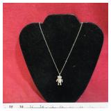 Swarovski Crystal Teddy Bear Pendant & Chain
