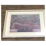Framed Map Art Print (Vintage)