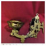 Antique Brass Wall Mount Oil Lamp Bracket