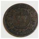 1861 Nova Scotia One Cent Coin