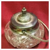 Lead Crystal & Silver-Plate Covered Dish