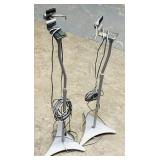 Pair Of Metal Adjustable Satellite Speaker Stands
