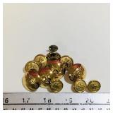 Lot Of 11 Vintage Military Buttons