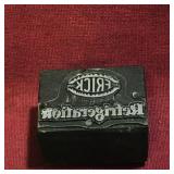 'Frick Refrigeration' Printers Block (Vintage)