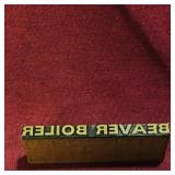 'Beaver Boiler' Printers Block (Vintage) (Small)