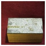 'Fast TV Service' Printers Block (Vintage)