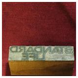 'Standard Life' Printers Block (Vintage)