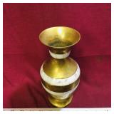 Brass & Mother Of Pearl Vase (Vintage)