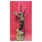 Antique Metal Table Lamp Base (25' Tall)