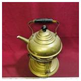 Vintage Brass Kettle With Heating Base