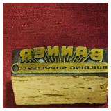 'Banner Building Supplies' Printers Block