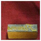 'Flowers' Printers Block (Vintage)