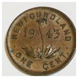 1943 Newfoundland One Cent Coin