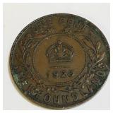 1920 Newfoundland One Cent Coin