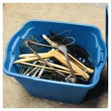 Tote Filled With Assorted Coat Hangers