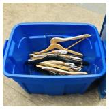 Tote Filled With Assorted Coat Hangers