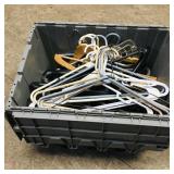 Tote Filled With Assorted Coat Hangers