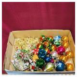 Box Lot Of Assorted Vintage Christmas Ornaments