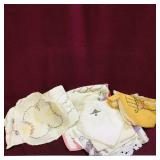 Lot Of Hand Embroidered Doilies & Runners