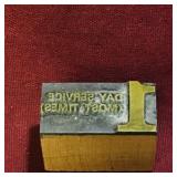 '1 Day Service' Printers Block (Vintage)