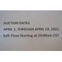 Auction Dates 4/1 through 4/19/2021