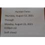 Dates: Aug 12 through Mon Aug 23, 2021 6:00pm cst
